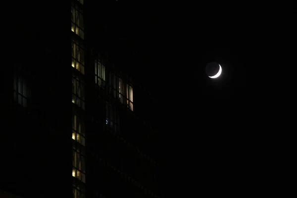 Вид Луну Ночью — стоковое фото