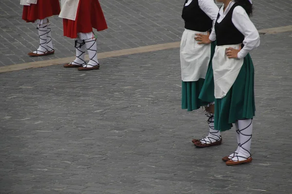 Tradiční Baskický Tanec Pouličním Festivalu — Stock fotografie