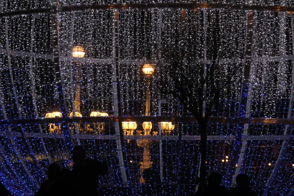 Kerstverlichting Straat — Stockfoto