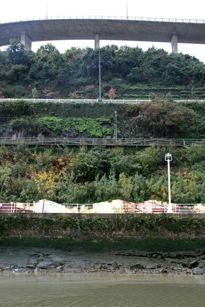 Industrial Environment Estuary Bilbao Rainy Day — Stock Photo, Image
