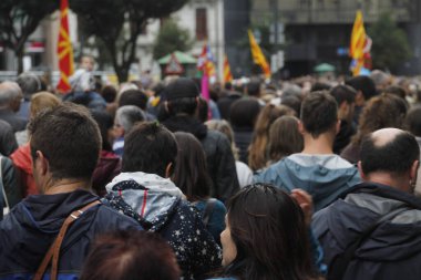 Bask Ülkesi ve Katalonya 'nın bağımsızlığını isteyen gösteri