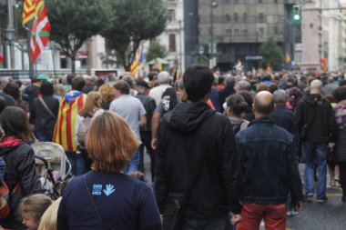 Bask Ülkesi ve Katalonya 'nın bağımsızlığını isteyen gösteri
