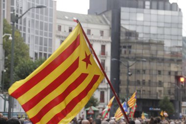 Bask Ülkesi ve Katalonya 'nın bağımsızlığını isteyen gösteri