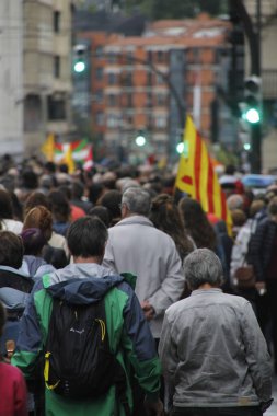 Bask Ülkesi ve Katalonya 'nın bağımsızlığını isteyen gösteri