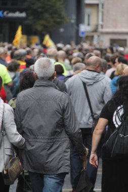 Bask Ülkesi ve Katalonya 'nın bağımsızlığını isteyen gösteri