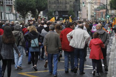 Bask Ülkesi ve Katalonya 'nın bağımsızlığını isteyen gösteri