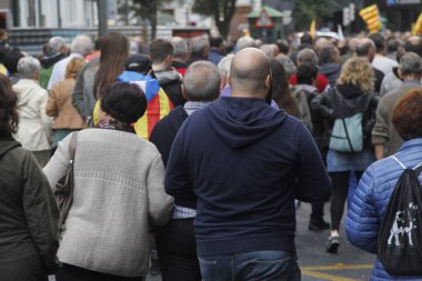 Bask Ülkesi ve Katalonya 'nın bağımsızlığını isteyen gösteri