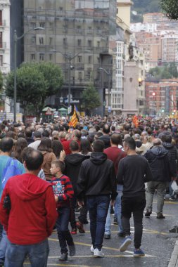 Bask Ülkesi ve Katalonya 'nın bağımsızlığını isteyen gösteri