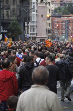 Bask Ülkesi ve Katalonya 'nın bağımsızlığını isteyen gösteri