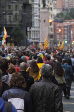 Bask Ülkesi ve Katalonya 'nın bağımsızlığını isteyen gösteri