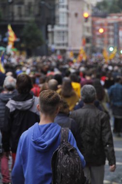 Bask Ülkesi ve Katalonya 'nın bağımsızlığını isteyen gösteri