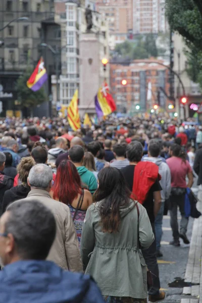 Manifestation Demandant Indépendance Pays Basque Catalogne — Photo