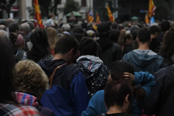 Demonstration Asking Independence Basque Country Catalonia — Stock Photo, Image