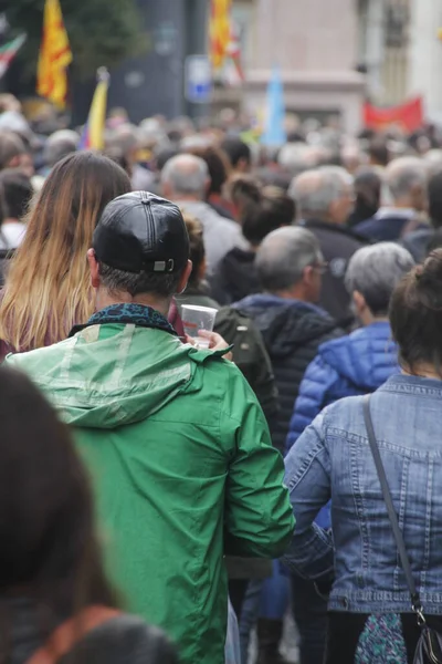 Manifestation Demandant Indépendance Pays Basque Catalogne — Photo