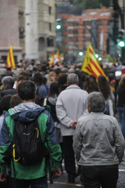 Manifestation Demandant Indépendance Pays Basque Catalogne — Photo