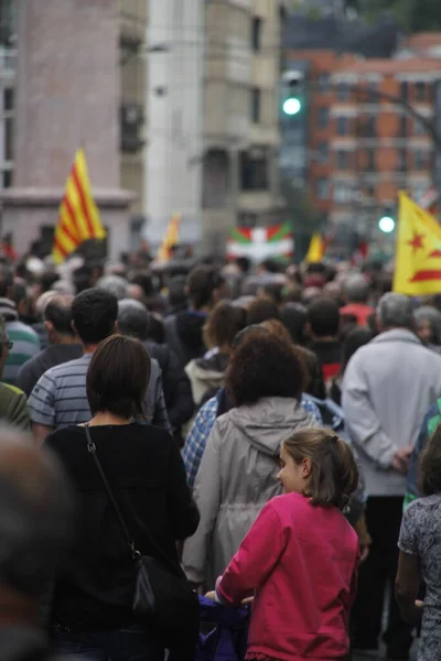 Demonstration Asking Independence Basque Country Catalonia — Stock Photo, Image