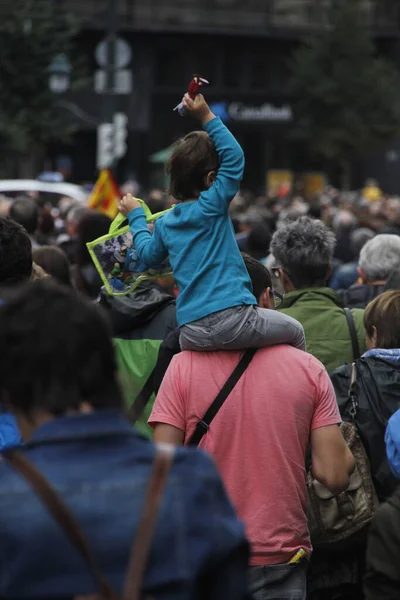 Demonstrace Požadující Nezávislost Baskicka Katalánska — Stock fotografie