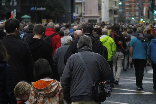 Demonstration Asking Independence Basque Country Catalonia — Stock Photo, Image