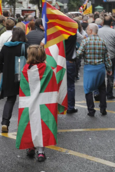 Demonstration asking for the independence of Basque Country and Catalonia