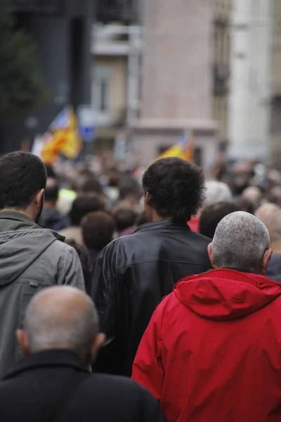 Demonstration Asking Independence Basque Country Catalonia — Stock Photo, Image