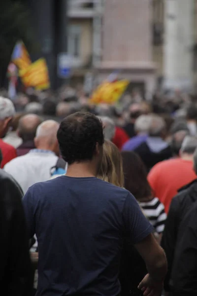 Demonstration Med Krav Baskiens Och Kataloniens Självständighet — Stockfoto