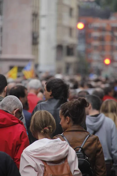 Demonstration Asking Independence Basque Country Catalonia — Stock Photo, Image