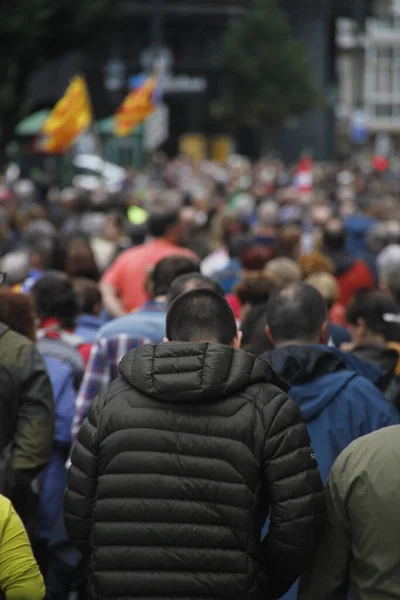 Demonstration Asking Independence Basque Country Catalonia — Stock Photo, Image