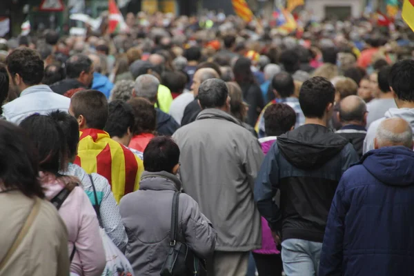 Demonstration Für Die Unabhängigkeit Des Baskenlandes Und Kataloniens — Stockfoto