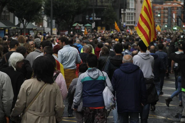 Demonstration Für Die Unabhängigkeit Des Baskenlandes Und Kataloniens — Stockfoto