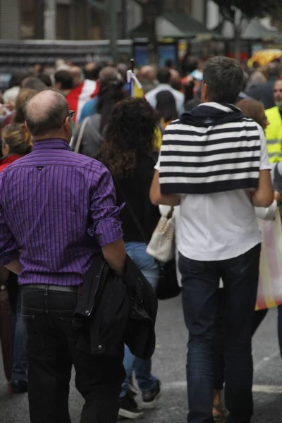 Demonstration Asking Independence Basque Country Catalonia — Stock Photo, Image