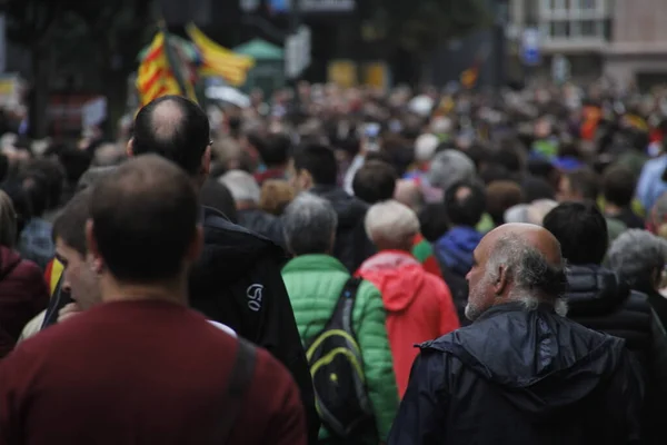 Demonstration Asking Independence Basque Country Catalonia — Stock Photo, Image