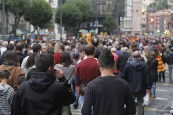 Demonstration Med Krav Baskiens Och Kataloniens Självständighet — Stockfoto