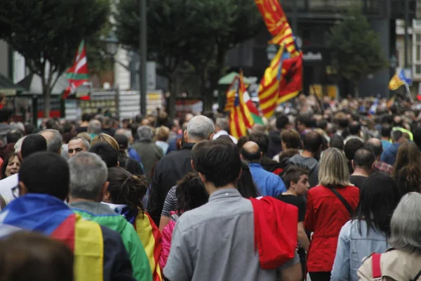 Manifestação Pedindo Independência País Basco Catalunha — Fotografia de Stock