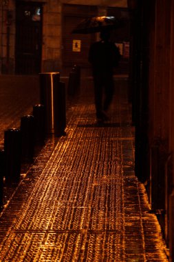 Bilbao şehrinde gece manzarası