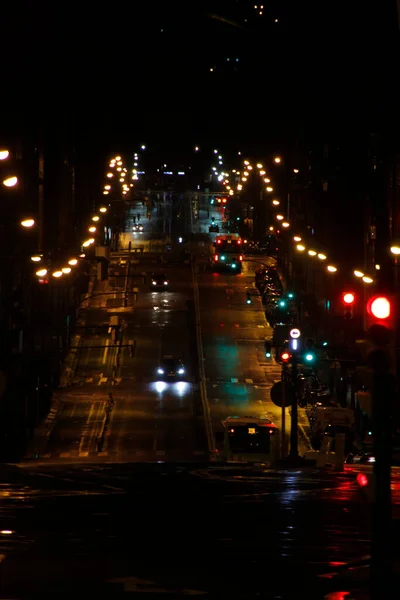 Bilbao Şehrinde Gece Manzarası — Stok fotoğraf