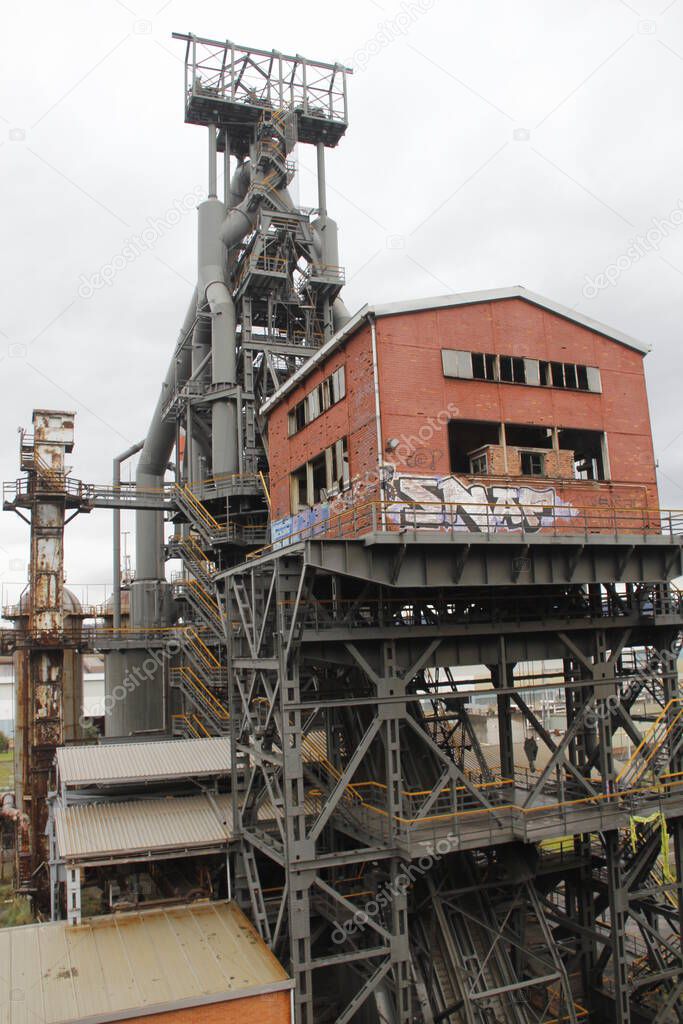 Industrial landscape by the estuary of Bilbao