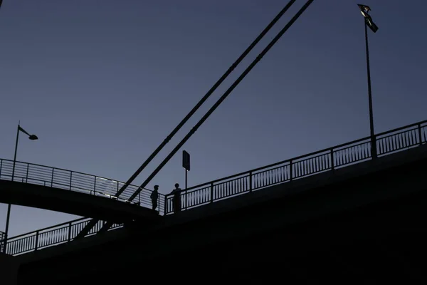 Evening Shadows Silhouettes Downtown Bilbao — Stock Photo, Image