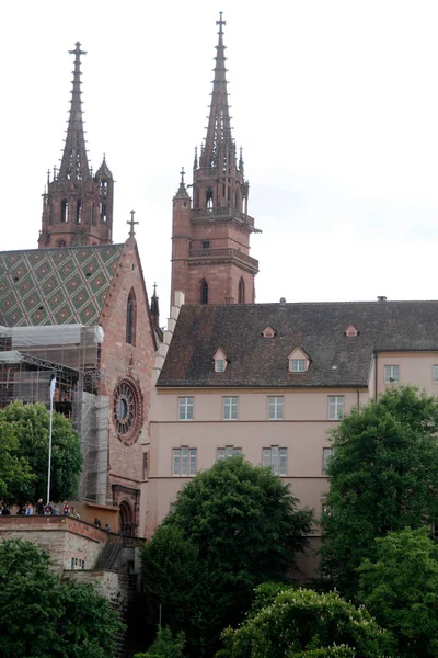 Blick Auf Die Basler Innenstadt — Stockfoto