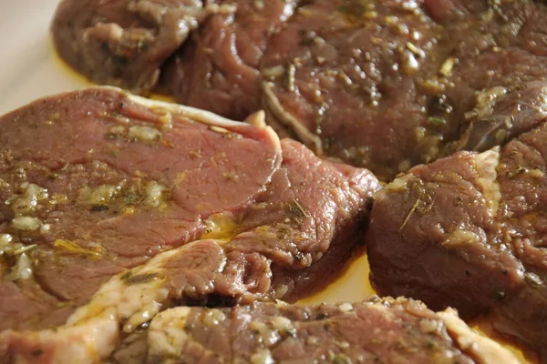 Raw Beef Steak Plate — Stock Photo, Image