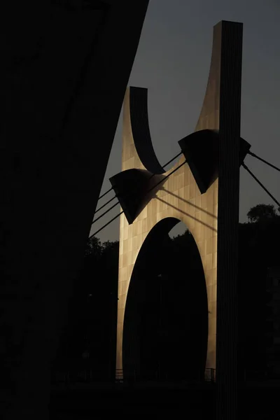 Modern Bridge Estuary Bilbao — Stock Photo, Image