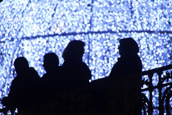 Weihnachtsbeleuchtung Auf Der Straße — Stockfoto