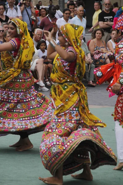 Danza Popolare Dall India Festival Strada — Foto Stock