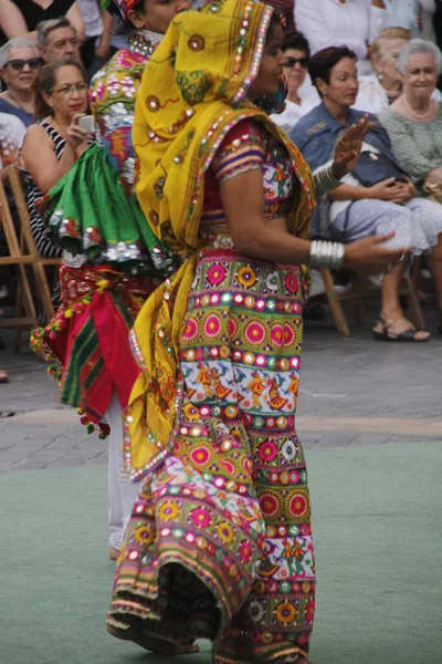 Danse Folklorique Indienne Dans Festival Rue — Photo