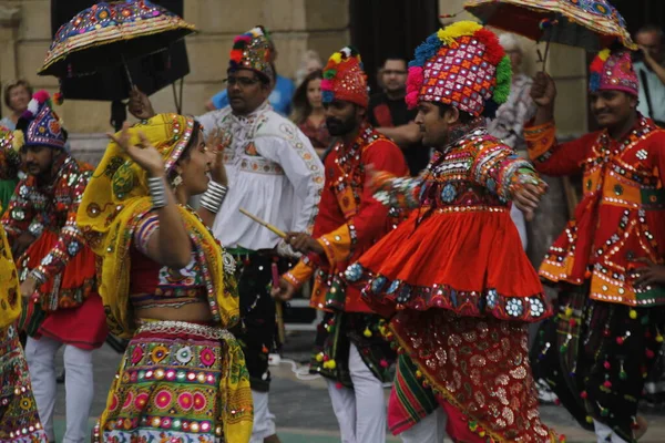 Danse Folklorique Indienne Dans Festival Rue — Photo