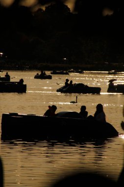 Londra 'nın parkındaki insanlar