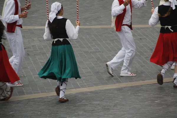 Traditionell Baskisk Dans Folkfest — Stockfoto