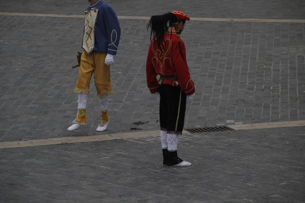 Dança Basca Tradicional Festival Folclórico — Fotografia de Stock