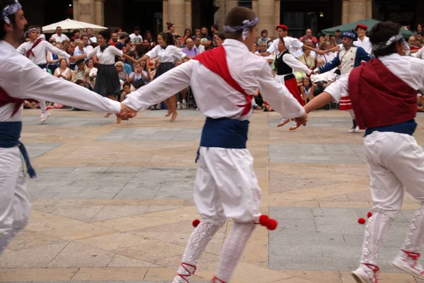 Παραδοσιακός Χορός Basque Ένα Λαϊκό Φεστιβάλ — Φωτογραφία Αρχείου