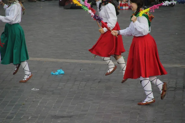 Danza Tradicional Vasca Festival Folclórico — Foto de Stock