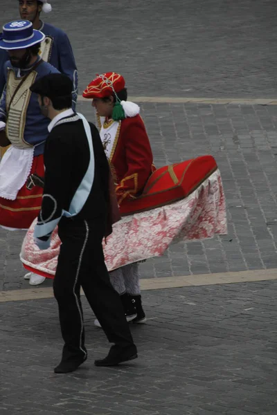 Παραδοσιακός Χορός Basque Ένα Λαϊκό Φεστιβάλ — Φωτογραφία Αρχείου